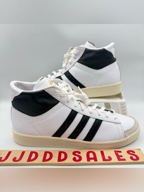 Adidas Originals Leather JABBAR HI Black White Sneakers JI3445 Men Size 13 NWT